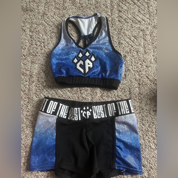 new cheer Athletics practice wear adult small shorts + bra - Picture 1 of 1